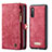 Leather Case Stands Flip Cover Holder C03S for Samsung Galaxy A70S Red