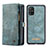 Leather Case Stands Flip Cover Holder C03S for Samsung Galaxy A71 5G Blue