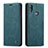 Leather Case Stands Flip Cover Holder C03S for Samsung Galaxy M01s Blue