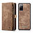 Leather Case Stands Flip Cover Holder C03S for Samsung Galaxy S20 FE (2022) 5G Brown