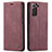 Leather Case Stands Flip Cover Holder C03S for Samsung Galaxy S21 5G Red Wine