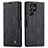 Leather Case Stands Flip Cover Holder C03S for Samsung Galaxy S21 Ultra 5G Black