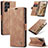 Leather Case Stands Flip Cover Holder C03S for Samsung Galaxy S22 Ultra 5G