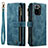 Leather Case Stands Flip Cover Holder C03S for Xiaomi Poco M5S Blue