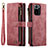 Leather Case Stands Flip Cover Holder C03S for Xiaomi Poco M5S Red