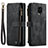 Leather Case Stands Flip Cover Holder C03S for Xiaomi Redmi Note 9 Pro Max Black