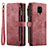 Leather Case Stands Flip Cover Holder C03S for Xiaomi Redmi Note 9 Pro Max Red