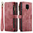 Leather Case Stands Flip Cover Holder C03S for Xiaomi Redmi Note 9 Pro Red