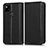 Leather Case Stands Flip Cover Holder C03X for Google Pixel 4a Black