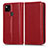 Leather Case Stands Flip Cover Holder C03X for Google Pixel 4a Red