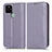 Leather Case Stands Flip Cover Holder C03X for Google Pixel 5 Purple