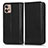 Leather Case Stands Flip Cover Holder C03X for Motorola Moto G32 Black
