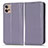 Leather Case Stands Flip Cover Holder C03X for Motorola Moto G32 Purple