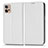 Leather Case Stands Flip Cover Holder C03X for Motorola Moto G32 White