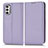 Leather Case Stands Flip Cover Holder C03X for Motorola Moto G52j 5G Purple
