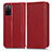 Leather Case Stands Flip Cover Holder C03X for Oppo A55S 5G Red