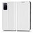 Leather Case Stands Flip Cover Holder C03X for Oppo A55S 5G White