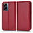 Leather Case Stands Flip Cover Holder C03X for Oppo A56S 5G Red