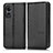 Leather Case Stands Flip Cover Holder C03X for Oppo A58 5G Black