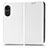 Leather Case Stands Flip Cover Holder C03X for Oppo A58x 5G White