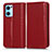 Leather Case Stands Flip Cover Holder C03X for Oppo Reno7 5G Red