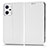 Leather Case Stands Flip Cover Holder C03X for Oppo Reno7 A White