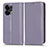 Leather Case Stands Flip Cover Holder C03X for Oppo Reno8 5G Purple