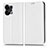 Leather Case Stands Flip Cover Holder C03X for Oppo Reno8 Pro+ Plus 5G White