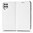 Leather Case Stands Flip Cover Holder C03X for Samsung Galaxy M22 4G White