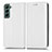 Leather Case Stands Flip Cover Holder C03X for Samsung Galaxy S23 5G White