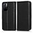 Leather Case Stands Flip Cover Holder C03X for Xiaomi Redmi Note 11S 5G Black