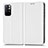 Leather Case Stands Flip Cover Holder C03X for Xiaomi Redmi Note 11S 5G White