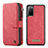 Leather Case Stands Flip Cover Holder C04S for Samsung Galaxy S20 5G Red
