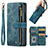 Leather Case Stands Flip Cover Holder C04S for Samsung Galaxy Z Fold4 5G Blue