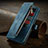Leather Case Stands Flip Cover Holder C04S for Xiaomi Poco M5S Blue