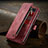Leather Case Stands Flip Cover Holder C04S for Xiaomi Poco M5S Red