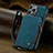 Leather Case Stands Flip Cover Holder C05S for Apple iPhone 13 Pro Max Blue