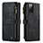 Leather Case Stands Flip Cover Holder C05S for Samsung Galaxy S20 Lite 5G Black