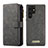 Leather Case Stands Flip Cover Holder C05S for Samsung Galaxy S21 Ultra 5G Black