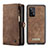 Leather Case Stands Flip Cover Holder C06S for Samsung Galaxy A33 5G Brown