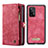 Leather Case Stands Flip Cover Holder C06S for Samsung Galaxy A33 5G Red