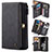 Leather Case Stands Flip Cover Holder C06S for Samsung Galaxy S20 Black