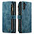 Leather Case Stands Flip Cover Holder C07S for Samsung Galaxy A04s Blue