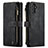 Leather Case Stands Flip Cover Holder C07S for Samsung Galaxy A13 5G Black