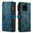 Leather Case Stands Flip Cover Holder C07S for Samsung Galaxy S20 Ultra 5G Blue