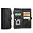 Leather Case Stands Flip Cover Holder C07S for Samsung Galaxy S23 5G Black