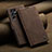 Leather Case Stands Flip Cover Holder C10S for Samsung Galaxy S21 Ultra 5G Brown