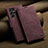 Leather Case Stands Flip Cover Holder C10S for Samsung Galaxy S23 Ultra 5G Red Wine
