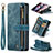 Leather Case Stands Flip Cover Holder CS1 for Samsung Galaxy Z Fold3 5G Blue