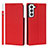 Leather Case Stands Flip Cover Holder D01T for Samsung Galaxy S21 FE 5G Red